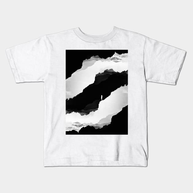 Black Isolation Kids T-Shirt by stohitro